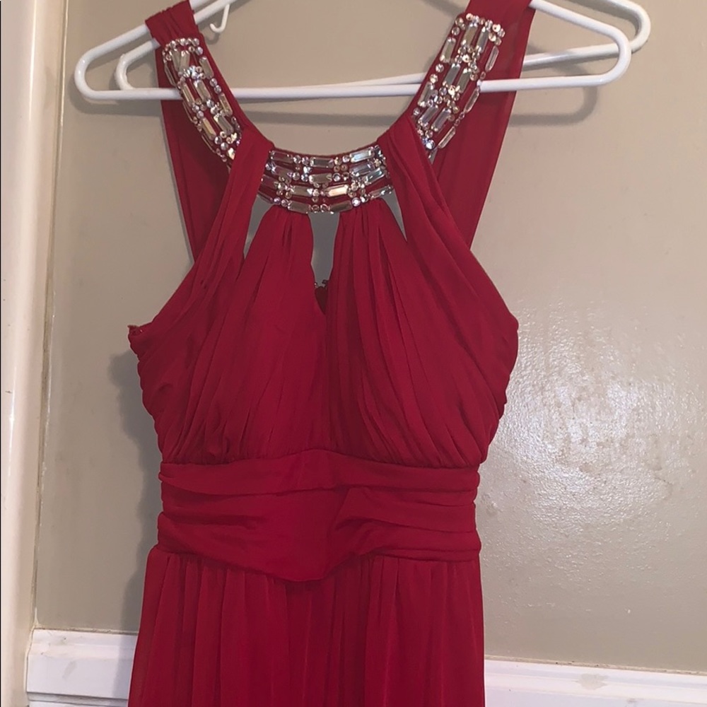 A long red dress